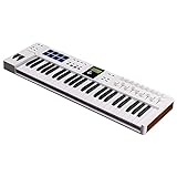 Arturia - KeyLab Essential 49 mk3 - MIDI Controller-Keyboard für die Musikproduktion - 49 Tasten, 9 Drehregler, 9 Fader, ein Modulationsrad, ein Pitch-Bend-Rad, 8 Pads - Weiß