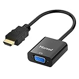 Moread Gold-Plated HDMI to VGA Adapter (Male to Female) for Computer, Desktop, Laptop, PC, Monitor, Projector, HDTV, Chromebook, Raspberry Pi, Roku, Xbox and More - Black