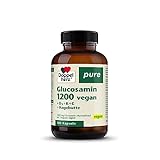 Doppelherz pure Glucosamin 1200 vegan - plus Hagebuttenextrakt, Vitamin D3 und K2, Kupfer und Calcium - 180 gelatinefreie Kap