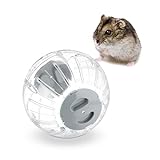 Relaxdays Hamsterball, Ø 18,5 cm, Laufkugel für Hamster & Mäuse, Kunststoff, Nagerspielzeug zum Laufen, transparent/g