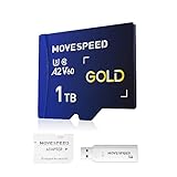 MOVE SPEED 1TB Micro SD Karte - Speicherkarte Micro SD Haben Ultimative Leistung für 4K-Full-HD-Video, A2 U3 V60 SD Card bis zu 170 MB/s Lesegeschwindigkeit, inkl. Kartenleser und Adap