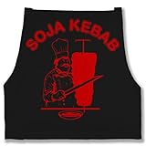 Schürze - Karneval & Fasching - Schürze Erwachsene - Soja Kebab Logo Vegan Vegetarisch - 85x69 - Schwarz - männer kochen doner geschenke für einen koch kebap faschings doener verkleidet - PR154