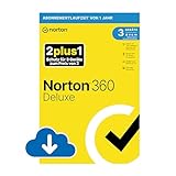 Norton 360 Deluxe 2024, 2plus1, 3 Geräte, Antivirus, Secure VPN, Passwort-Manager,1-Jahres-Abonnement, PC,Mac,Android,iOS, Aktivierungscode per E