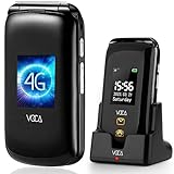 VOCA Klapphandy Seniorenhandy mit großen Tasten Handy für Senioren V540 4G ohne vertrag mit großem 2,8-Zoll Farbdisplay Mobiltelefon (Schwarz)