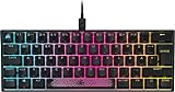 Corsair K65 RGB MINI 60% Mechanische Gaming-Tastatur (Anpassbare RGB-Beleuchtung einzelner Tasten, CHERRY MX SPEED-Tasten, PBT-Double-Shot-Tastenkappen, AXON-Technologie) QWERTZ, Schw
