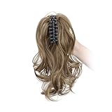 Ponytail Extension 12' Pferdeschwanz-Verlängerung, langer, lockiger Pferdeschwanz, for Anklipsen, Klauen-Haarverlängerung, natürlich aussehendes synthetisches Haarteil for Frauen(12H24)