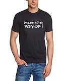Coole-Fun-T-Shirts DAS Leben IST KEIN Ponyhof t-Shirt Navy GR.L