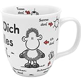 Sheepworld Tasse 'Ohne Dich ist alles doof' | Porzellan, 40 cl | Tasse für Kaffee und Tee, Tasse mit Spruch | 48125