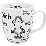 Sheepworld Tasse Ohne Dich ist alles doof | Porzellan, 40 cl | Kaffeebecher, Teetasse mit Spruch | 48125