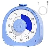 Visueller Timer Wiederaufladbare, DEALSWIN 60-Minuten-Visual Timer Time Kurzzeitmesser Digital Countdown Timer für Kinder – Lerntool für Homeschool-Zubehör Erwachsene Bürotisch küche（Blau）
