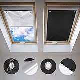 Johgee Dachfenster Rollo Thermo Sonnenschutz Silberbeschichtung Verdunkelungsrollo für VELUX Dachfenster GGU GGL GPU GPL GHU GHL GTU GTL GXU GXL (ohne Bohren mit Saugnäpfen,Größe 60x93cm)