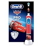 Oral-B Pro Kids Cars Elektrische Zahnbürste/Electric Toothbrush für Kinder ab 3 Jahren, inklusive Sensitiv+ Modus für Zahnpflege, extra weiche Borsten, 1 Aufsteckbürste, 4 Sticker, rot/b