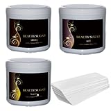 Zuckerpaste Sugaring Beauty Sugar Kennenlern Set + 50 Vliesstreifen GRATIS - zur Haarentfernung - Alle drei Pasten in Größe XXL á 600g - für Intimbereich, Gesicht und Körp