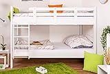 Etagenbett für Erwachsene 'Easy Premium Line' K17, Buche Vollholz massiv weiß lackiert - Liegefläche: 90 x 200 cm (B x L), teilb