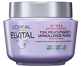 L'Oréal Paris Elvital feuchtigkeitsspendende Haarmaske für glänzendes Haar, Intensivkur mit Hyaluron für einen Feuchtigkeitsboost, Hydra Hyaluronic, 300