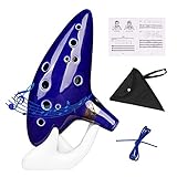 ZETONG Zelda Ocarina 12 Hole Alto C Crackle Pattern Ocarina with Text Book and Protective Bag,Perfect for Beginners and Professional Performanc B