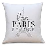 OWLBOOK Paris France Flauschige Kissenhülle mit Sprüchen Geschenke Geschenkideen für Paris Liebhaber zum Geburtstag