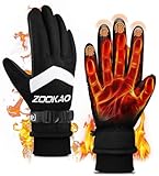 Zookao Winterhandschuhe Herren Damen, Fahrradhandschuhe Touchscreen Handschuhe, rutschfeste Leichte Skihandschuhe Thermohandschuhe zum Laufen Radfahren Skifahren WandernOutdoor-Ak