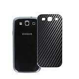 Vaxson 2 Stück Rückseite Schutzfolie, kompatibel mit Samsung I9301I Galaxy S3 Neo, Backcover Skin - Carbon Schwarz [Nicht gehärtetem Glas/Nicht Front Displayschutzfolie]