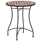 BaraSh Bistrotisch Mosaik Keramik Braun 60 cm Bistrotisch Outdoor Mosaiktisch Tisch FüR Sonnenschirm Kleiner Tisch Balkon G