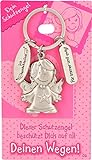 Depesche 7518-002 Schutzengel Schlüssel-Anhänger aus Metall, Glücksbringer mit Engel, Schlüsselring und liebevoller Botschaft, zum Verschenken an Familienmitglieder, Freunde und Bek