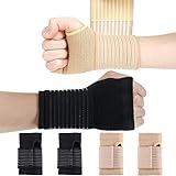 XOPOZON 4 Stück Elastische Handgelenkbandage Handbandage mit Klettverschluss für Sport und Alltag, Zur Linderung von Tendinitis Arthritis Schmerzen im Karpaltunnel Unterstützung für Verstauchung
