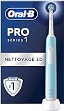 Oral-B Pro Series 1 Elektrische Zahnbürste, Blau, 1 Reinigungsbürste 3D, entfernt Plaque, 3 Putzmodi, Timer, 1 Reiseetui, wiederaufladbar, Einheitsgröß