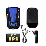 Baceyong Auto 16 Band V7 Radarwarner, 360° Anti-Polizei-GPS-Kamera, Laser-Radar-Fahrzeugdetektor-Sicherheits-Sprachalarm, Anti-Radar-Laser-Detektor Gefahrenwarner Sprachwarnungen Und Digitalanzeig