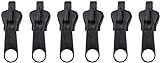 6Pcs Black Zippers Head Reusable Plastic Zip Puller Zip Slider Zipper Replacement Zipper Fixer Repair Durable Fasteners Sewing Notions and Supp