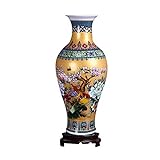 ufengke Jingdezhen Große Fishtail Keramik Bodenvase,Blumenvase,Handgefertigte Dekorative Vase für Hause,Höhe 18.11'(46cm),G