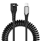 AXFEE Spiralkabel USB C auf Lightning Kabel, 90° Apple Carplay Kabel & Datensynchronisation, Kurz iPhone Ladekabel Auto Phone14 Pro Max/14 Pro/14/13 Pro Max/13 Pro/13/12 Pro/ 11/Xs/XR/8/