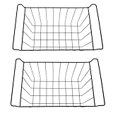 2 Stück Gefrierschrank-Draht-Aufbewahrungskorb, PE-beschichtetes Hängeregal, Organizer-Behälter, Schwarz für Kühlschrankregale (L 49,5 cm x B 24,5 cm x H 20 cm)