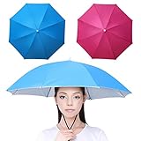 2PCS Regenschirm Hut mit elastischem Band, Outdoor Angeln Regenschirm Cap Folding Headwear Regenschirm Hut, Farbe: Nr. 1, 69