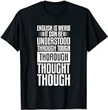 English is Weird It Can Be Understood Funny Grammar T-T-Shirts Hemden Black(Large)