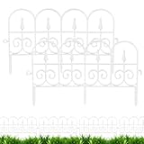 GUAHKUN Rasengitter Kunststoff Zaunelemente Fence 2 Stück 58x33cm Wetterfester Zierzaun Mit Erdspießen Für Garten Rasen Und Blumenbeete (A)