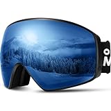 OutdoorMaster 210° Weitwinkel Unisex Skibrille Herren & Damen mit Magnetische Wechselglas, 100% UV400-Schutz Schneebrille Skibrille für brillenträger, Anti-Nebel SnowboardBrille Ski Gogg