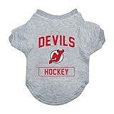 Littlearth NHL New Jersey Teufel Pet T-Shirt, grau, M