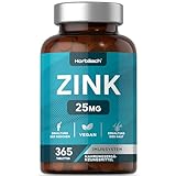 Zink Tabletten Hochdosiert 25mg | 365 Vegane Tabletten | Zinc Supplement | Immunsystem Booster für Männer und Frauen | von Horb