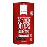 Xucker Schoko Drops Edelbitter 750g - Schokolade mit Xylit Zuckerersatz Vegane Schokodrops Zuckerreduzierte Süßigkeiten zum Backen (min. 75% Kakaoanteil)