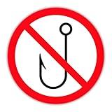 Aufkleber Verbotszeichen „Angeln verboten“ Symbol Warnung Hinweis Folie selbstklebend | Ø 5-30 cm Made in Germany, Größe: Ø20