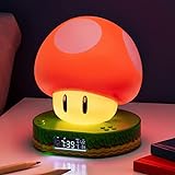 Paladone Super Mushroom Digitaler Wecker mit Power-Up-Sound, offiziell lizenzierte Nintendo-W