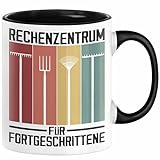 Rechenzentrum für Forgeschrittene Tasse Gschenk Gärtner, Hobbygärtner Geschenkidee Lustiger Spruch Kaffee-Becher Häferl (Schwarz)