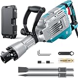 ENEACRO Abbruchhammer 1700W SDS-Hex Stemmhammer, 65 Joule Hochbelastbar Beton Brecher, Anti-Vibrationshandgriff, 2 Stück Meißel und Transportbox mit R