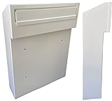 HUW - Doppelseitiger Briefkasten für Zaun - Briefkasten - Mailbox - Korrespondenzformat C4 - Korrosionsbeständigkeit - Witterungseinflüsse - Schloss - 2 Schlüssel - Durchwurfbriefkasten - Schw