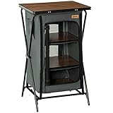 Outsunny Campingschrank faltbar Küchenbox mit Reißverschluss-Tür, tragbar Campingküche mit Arbeitsplatte, 3 Ablagen, Tragetasche Oxford Dunkelgrau 60 x 50 x 99