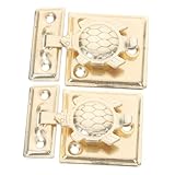 SHINEOFI 2 Stück Retro Scharnierverschluss mit Schildkrötenmuster Vintage Verriegelung für Schmuckkästchen Holzkisten und Earring Cases Dekorative und Sichere M