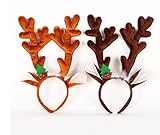 Purpledi 2 Stück Weihnachtsgeweih, Weihnachten Haarband, Rentier-Geweih-Stirnband, Haarreif Rentier mit Ohren das perfekte Accessoire für Erwachsene & Kinder zu Weihnachten oder zum oder Fasching