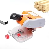 Mini-Tischkreissäge, Gehrungs-Mini-Tischkreissäge, 60 W Mini-Gehrungskreissäge mit Gehrungsschnitt von 0° bis 45°, Miniatur-Verbundschnitt mit Klemmwerkzeug, 7800 U/min for Metall, H