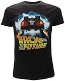 BTTF ZURÜCK IN DIE Zukunft T-Shirt Schwarz Delorean Outatime Offizielles Original Back to The Future (L Large)