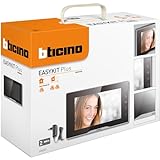 Bticino 334253 Video-Türsprechanlage, zusätzlicher interner Monitor, 2 Drähte, 7 Zoll in Farbe mit Freisprecheinrichtung und Netzteil mit Plug-In-Stecker, ideal als zweites Display für Häuser auf 2